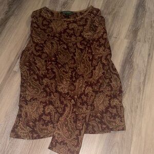 original ralph lauren paisley cotton blend sweater